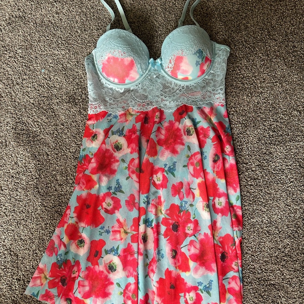 Floral Lace Trim Sleepwear